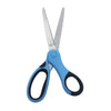 Multi-Purpose 6-Inch Stainless Steel Scissors with blue handles for versatile cutting.