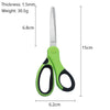 Multi-Purpose 6-Inch Stainless Steel Scissors with green handles, ideal for kitchen and household tasks.