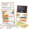 Multifunctional Wooden Magnetic Drawing & Writing Board with abacus and educational tools for kids learning.