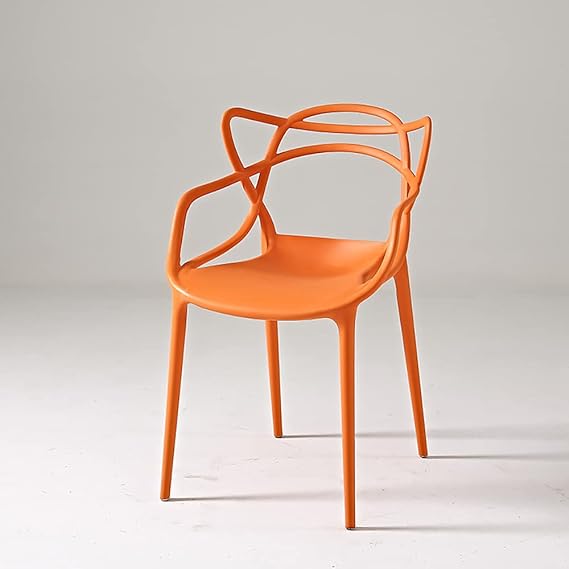 Cafe Replica Master Chair in vibrant orange, ideal for home and café settings with a modern design.