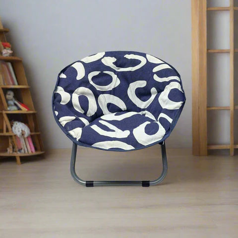 Kiddies Moon Folding Chair with padded seat, perfect for kids to relax in playrooms or outdoors.