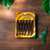 Compact Lightweight Pocket Knife six-pack in colorful packaging on a wooden surface.
