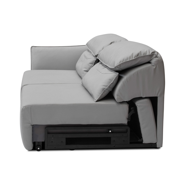 Bina Cinematic Couch in gray, showcasing its stylish design and practical sleeper sofa functionality.