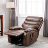 Leather Electric Power Lift Recliner Chair in a cozy living room setting with a lamp and curtains.