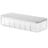 Plastic Standing Type Cable Organizer Storage Box with a clear body and silver lid for neat cable management.