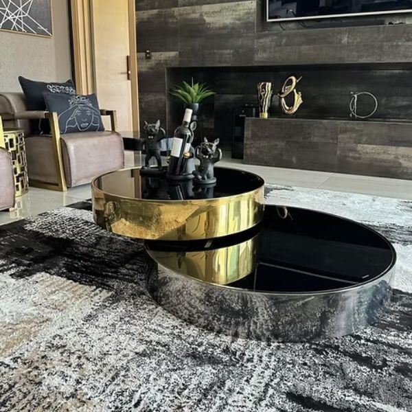 Perfect Dealz Polished Swivel Adjusting Coffee Table