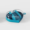Portable Heart-Shaped Acrylic Jewelry Storage Box in blue for organized jewelry, featuring compartments for rings and earrings.