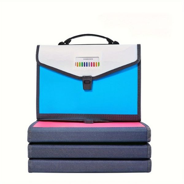 Portable Legal-Size Expanding Document Folder with Handle