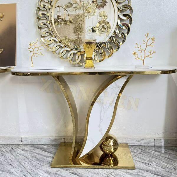 Perfect Dealz Prestige Golden Marble Console Table
