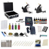 Professional Double Gun Tattoo Kit with dual machines and accessories for tattooing.