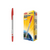 Retractable Ballpoint Pen with Bold Red Ink - 1.0mm Tip next to its packaging, showcasing the product and branding.