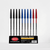 50 PCS Retractable Comfort Ballpoint Pen Set featuring black, blue, and red retractable pens on display.