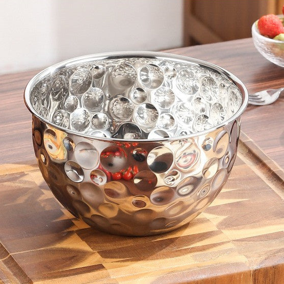 Reusable Hammered Stainless Steel Salad Bowl
