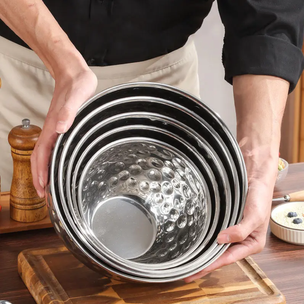 Reusable Hammered Stainless Steel Salad Bowl