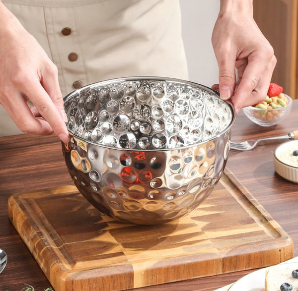 Reusable Hammered Stainless Steel Salad Bowl