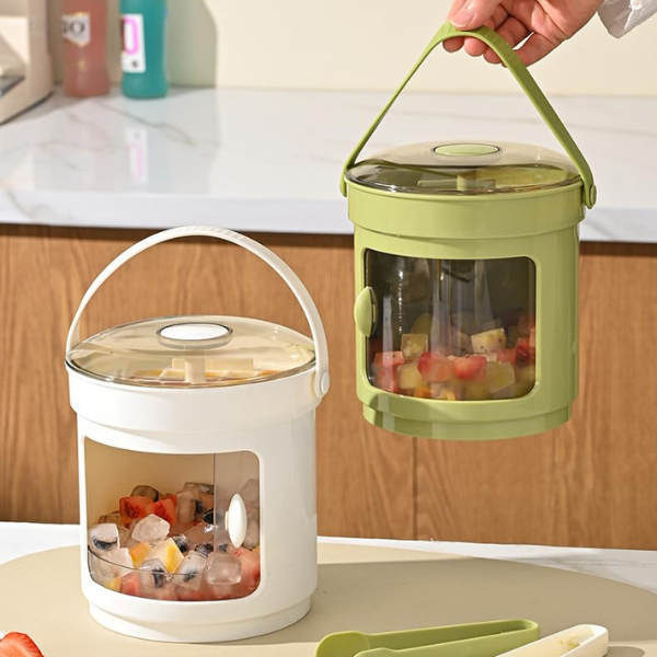 Rotating Ice Cube Maker with Storage Bin