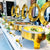 Stainless Steel Single Chafing Dish: Elegant display of stainless steel chafing dishes featuring warm food, perfect for buffets and catering.