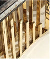 Close-up of the luxurious gold stainless steel details of the Luxury Gold Stainless Steel Marble Console Table.