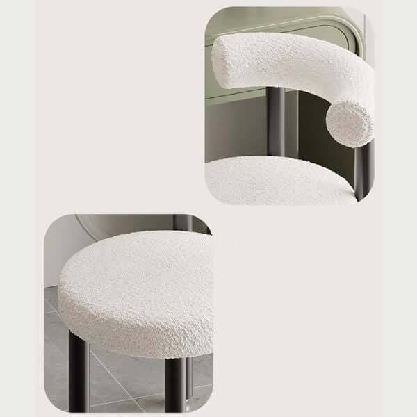 Perfect Dealz Sherpa Fabric Side Chair with Barrel Backrest