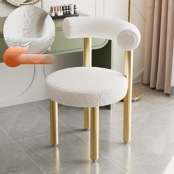 Perfect Dealz Sherpa Fabric Side Chair with Barrel Backrest