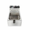 Single Electric Deep Fryer 6L with stainless steel finish and frying basket for home cooking.