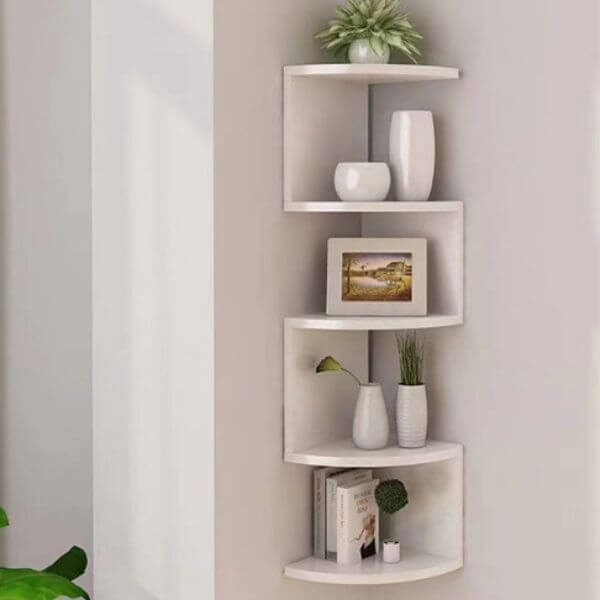 Perfect Dealz Single-Level Wall-Mounted Wooden Floating Shelf with Metal Support
