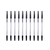 Smooth Flow Retractable Ballpoint Pen 1.0mm - Black Ink, a row of ten pens for reliable writing.