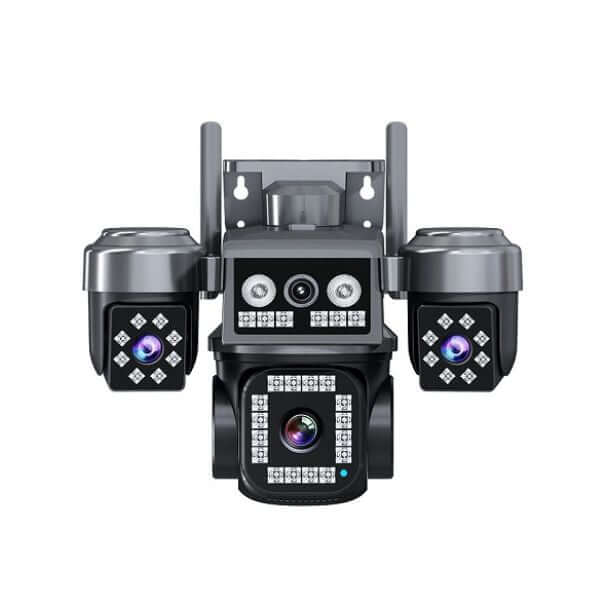 Perfect Dealz Solar-Powered Triple-Lens Outdoor PTZ Security Camera