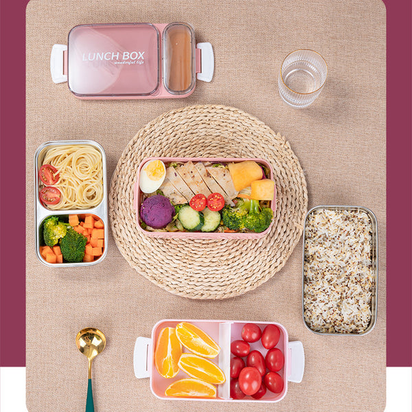 Stackable 800ml Two-Compartment Lunch Box