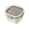 Stylish Two-Tier Airtight Lunch Box with a clear lid, modern design, and airtight seal for freshness.