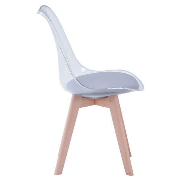Perfect Dealz Transparent Acrylic Chair with Solid Wood