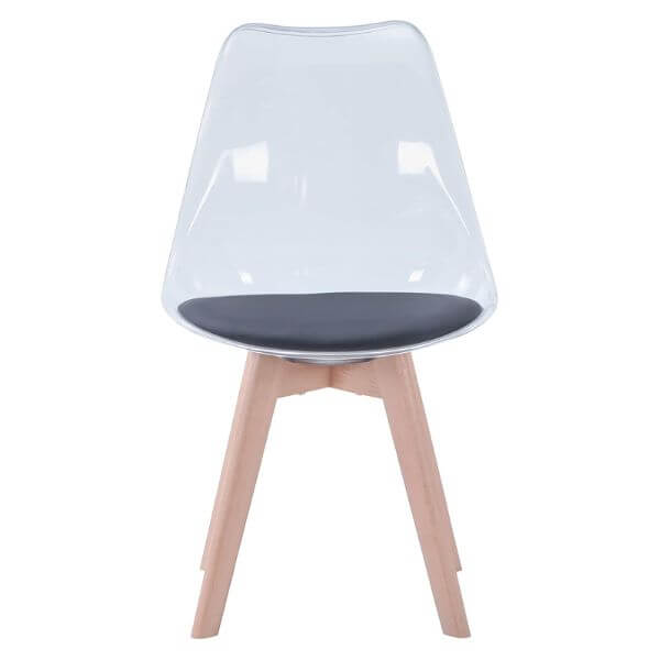 Perfect Dealz Transparent Acrylic Chair with Solid Wood