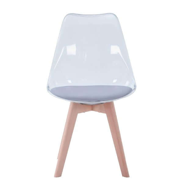 Perfect Dealz Transparent Acrylic Chair with Solid Wood