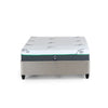 Triple Layer Pocket Coil Hybrid Mattress on a beige foundation showcasing its unique layered design.