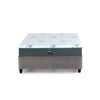 Ultra Plush Hybrid Mattress displayed with a stylish base, showcasing its luxurious comfort and design features.