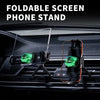 Universal Foldable Mobile Phone Stand displaying phones in a car for convenient viewing.