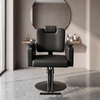 Wood and Steel Professional Salon Styling Chair in a modern salon setting with elegant decor.