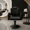 Wood and Steel Professional Salon Styling Chair in a modern salon setting with a sleek design.