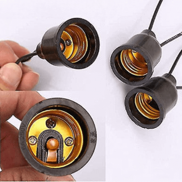 IP68 E27 Bulb Holder showing multiple views of the durable and waterproof bulb base for outdoor lighting solutions.