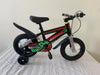 Single Speed Bicicleta Small Cycle Vehicle Bike in black and green with training wheels, perfect for kids learning to ride.