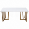 Slate Top Dining Table with Gold Stainless Steel Leg