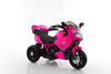 Kids Electric Motorcycle Ride on Car in vibrant pink color with three-wheel design for toddlers.