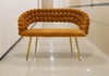 Modern Bubble Bench Upholstered Indoor Seating with a bubble-inspired design in orange fabric.