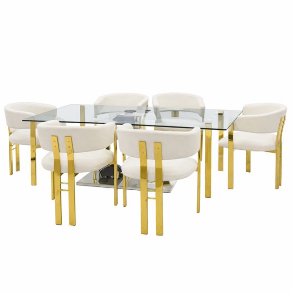 White Gold Dinner Chair