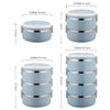 Wholesale Portable Lunch Box Insulation multi-tier design in blue color with varying sizes and dimensions