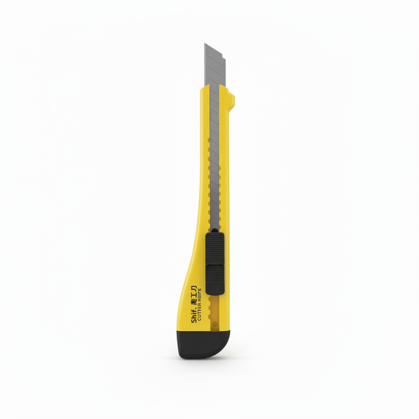 Wholesale Powerlift Small DIY Utility Knife displayed against a white background, showcasing its compact design and yellow handle.