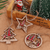Perfect Dealz Wooden Christmas Tree Ornament Set – 7cm, 6 Pieces
