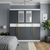 4 Door Wardrobe with Mirrors and Gold Handles in Grey and White, stylish two-tone storage for modern bedrooms.