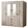 4 Door Wardrobe with Mirrors and 3 Drawers featuring a sleek design and practical storage solutions.