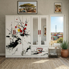 5 Door Marble Finish Wardrobe with Mirrors